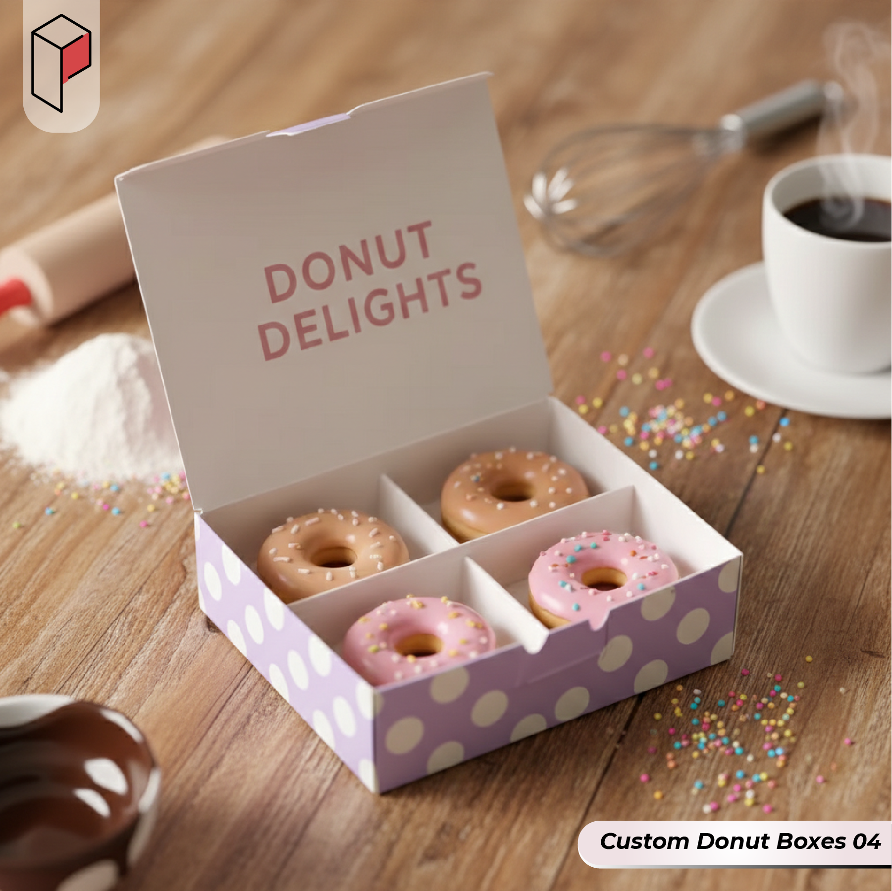 Custom printed Donut Boxes (4)